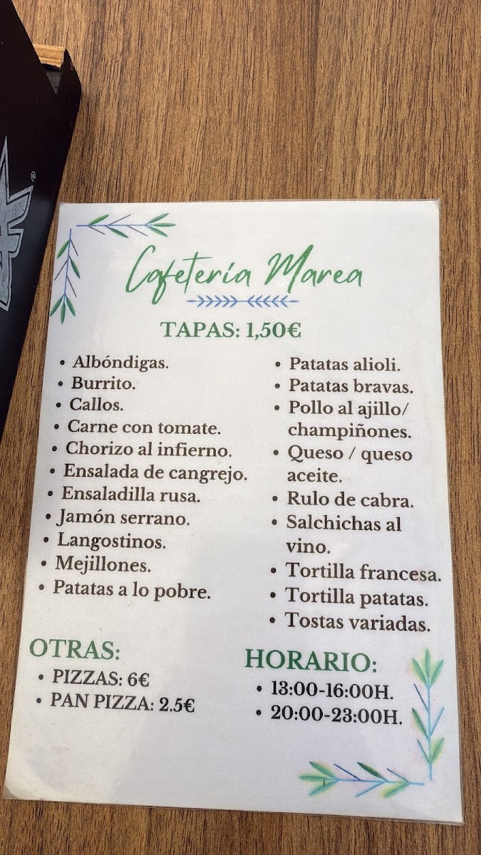Menu Cafetería Marea-1